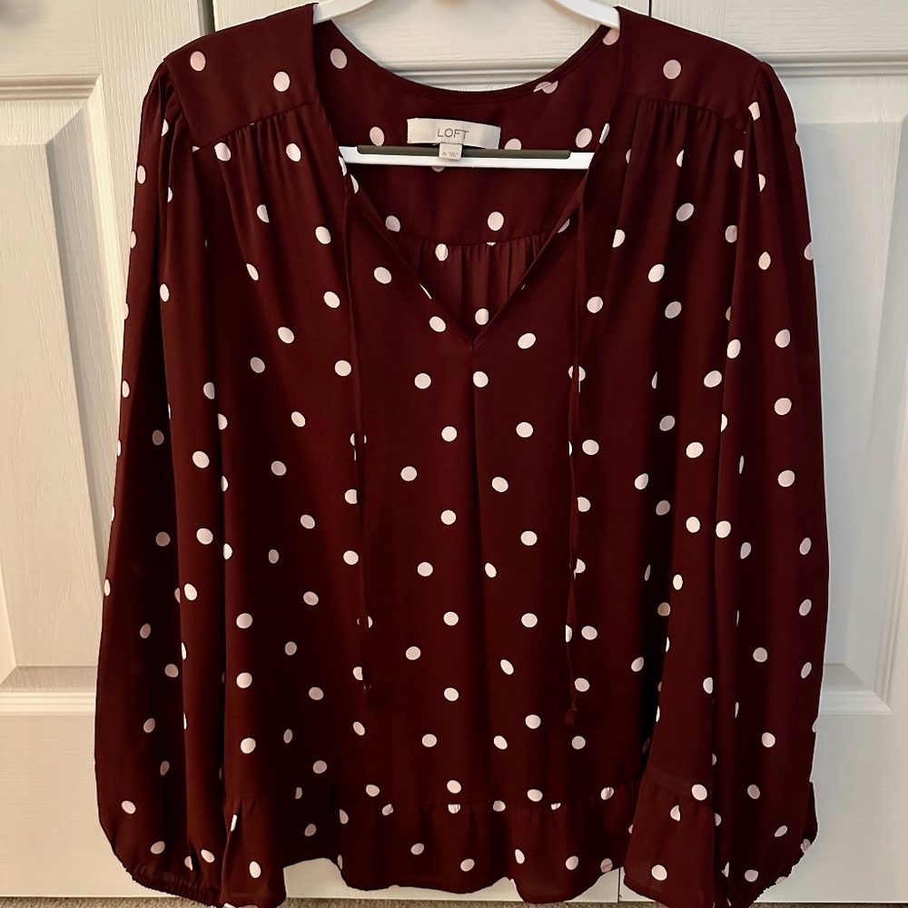 Loft Burgundy Blouse in Size XL